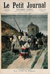 Um costume russo, ovos de Páscoa, formulário de ilustração Le Petit Journal, 9 de abril de 1894
